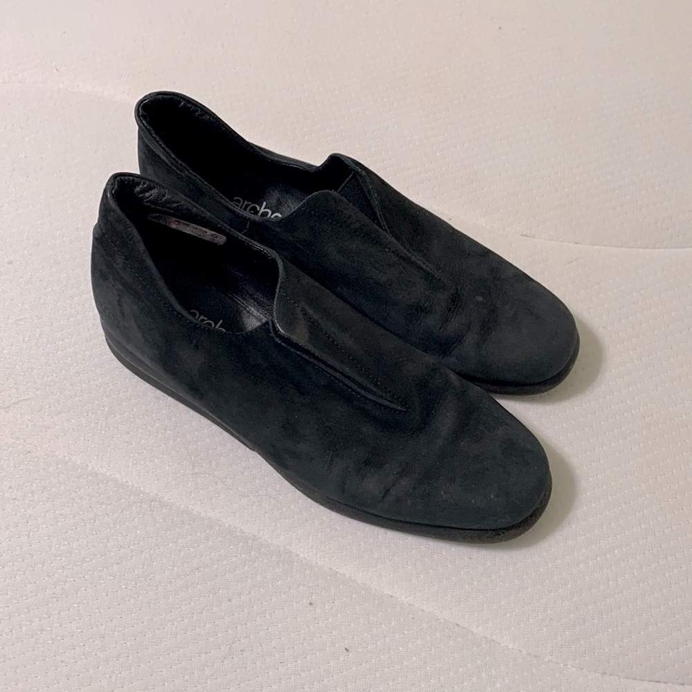 Arche Black Suede Slip-On Loafers